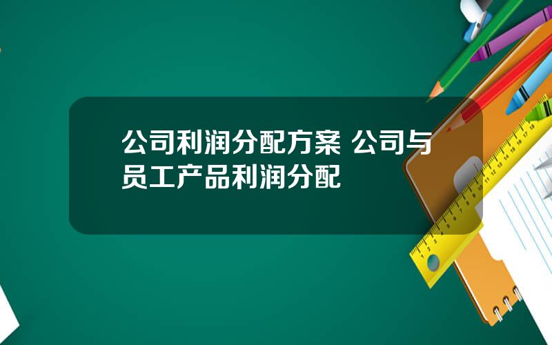 公司利润分配方案 公司与员工产品利润分配